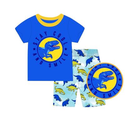 China Caluby brand new summer style kids breathable 3-8 years old100% cotton pajamas short sleeves shorts series pajamas wholesale for sale