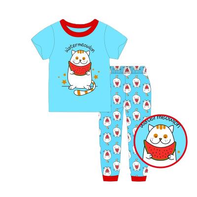 China CALUBY brand new breathable boys pajamas short sleeve pants 3-8Y set 3-8 years old wholesale style children's pajamas for sale