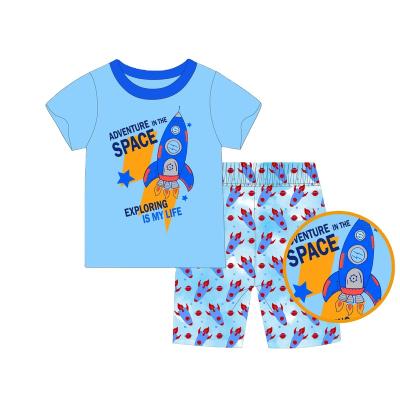 China Caluby brand new summer style kids breathable 3-8 years old100% cotton pajamas short sleeves shorts series pajamas wholesale for sale