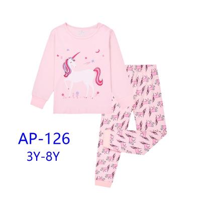 China Seanon 100% wholesale sleepwear 2pcs four girls pajamas kids breathable cotton pajamas factory for sale