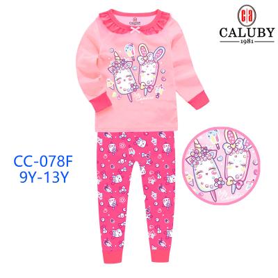 China Girls Butterfly Sleeve 9-13 Years Children's Pajamas Breathable Series Long Sleeves Kids Long Sleeves Pajamas brand caluby wholesale for sale