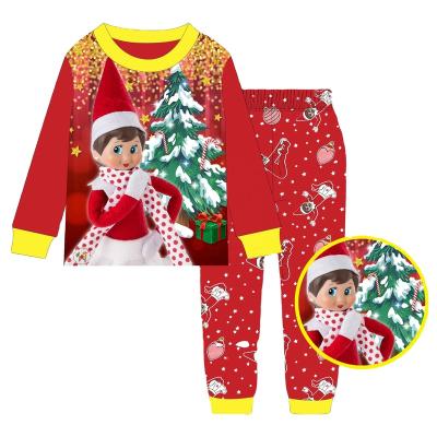 China Breathable children pajamas 9-13 years old girls children's pajamas Christmas style series pajamas spot long sleeve pants wholesale for sale