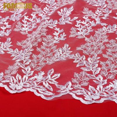 China Other Wholesale Embroidery Net Lace Ankara Fabric With Transparent Order For Wedding Dress Bridal Gown Trimming Fabric for sale