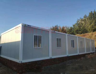 China Prefab container house flat pack sandwich panel modular prefab container house modern steel mobile luxury combined container house for sale