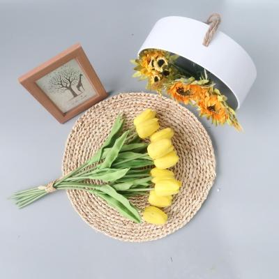 China Real Handmade Tulips Touch Flowers Wedding Dining Indoor Faux Silk Bush Tulip Flower Artificial Bouquet for sale