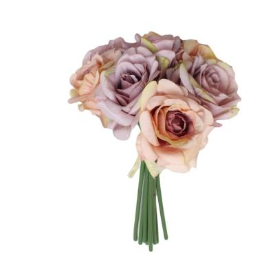 China Handmade Decorative Flowers Flower Silk Wholesale Decoration Wedding Supplies Artificial Rose for sale