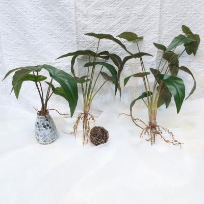 China Handmade Artificial Large Monstera Bush Faux Foliage Decoration Real Leaf Greenery Touch Silk Stems Artificial Plastic Turtle Leaves for sale