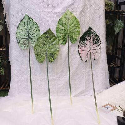 China Silk Greenery Plastic Stems Garland Faux Hanging Real Touch Leaves Handmade Artificial Foliage Decoration Leaves for sale