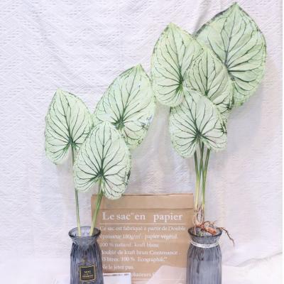 China Silk Greenery Plastic Stems Garland Faux Hanging Real Touch Leaves Handmade Artificial Foliage Decoration Leaves for sale