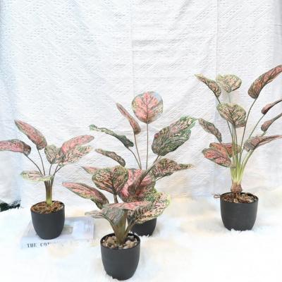 China Handmade Artificial Foliage Garland Leaves Plants Decoration Real Touch Stems Plastic Faux Silk Decorative Greenery for sale