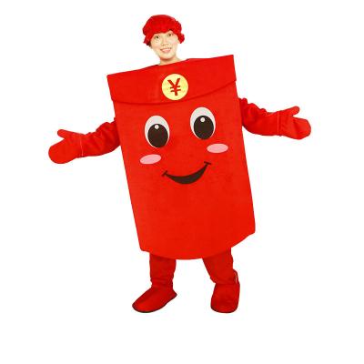 China Sweet red big envelope cartoon doll clothing company props performance clothing activities to promote new year adult doll adult en venta