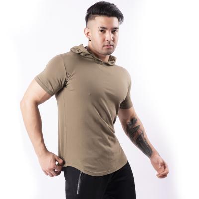 China Hot Selling High Quality Breathable Summer Hooded Dress T-shirt Men's Fitness Short Sleeve Exercise With Short Sleeves for sale