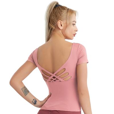 China High Quality Hot Selling Women Breathable Plus Size Yoga Gym Clothing Front Gym Sports Fitness Yoga Tops for sale