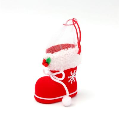 China Wholesale Christmas Tree Decoration Christamas Tree Flocking Santa Gifts Christmas Candy Boots Cute for sale