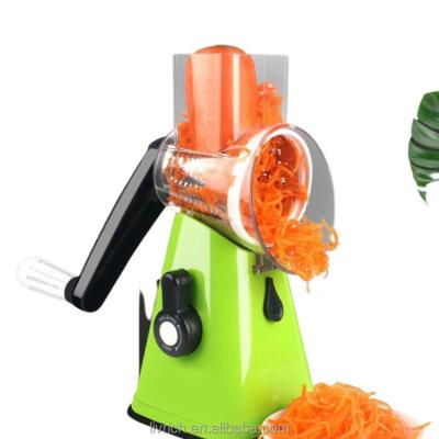 China Household Livrich Multifunctional vegetable cutter hand-cranked rotary grater three-in-one drum vegetable cutter vertical slicer for sale