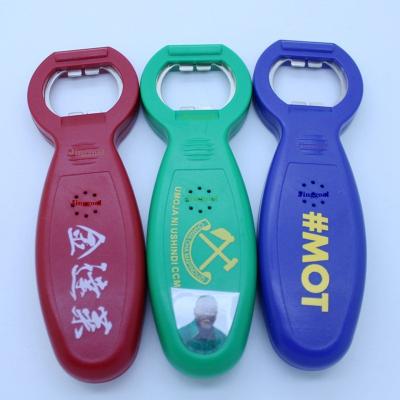 China Promotion Viable Sound Voice Recording Beer Bottle Opener for sale