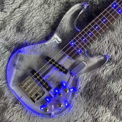 China Custom Acrylic Wholesale Rosewood High Quality Acrylic Fingerboard Body Big LED Electric Guitar Guitar for sale