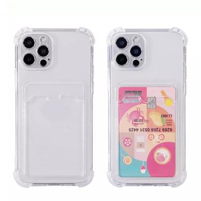 China Shockproof Clear Silicone Card Wallet Smart Cover For iPhone for sale