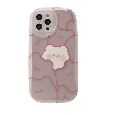 China Shockproof Bowknot 3D Pink Bear Printing Lovely Style for sale