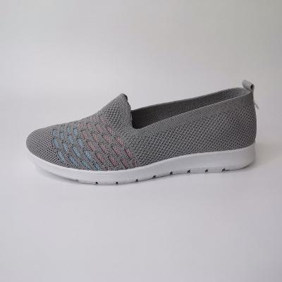 China Wholesale Breathable Lightweight Summer Mesh Top Ballet Gray Knit Flat Shoes for sale