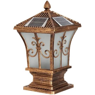 China Hot Sale Chinese Style Warm White Solar Pillar Light Outdoor Waterproof Remote Control Solar Light for Garden, Park Decoration for sale