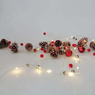 China Warm White LED Battery Bell Cooper Wire String Lights for Christmas Party Decorations for sale