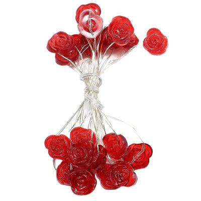 China Warm white Hot sell  Wedding Waterproof Led Light Decoration Battery Operated Rose Copper Wire Light for sale