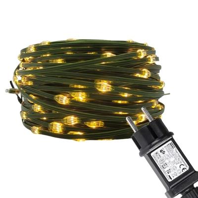 China Warm white Hot sell waterproof copper wire coated with green PVC protection Led String Lights for outdoor garden lawn for sale