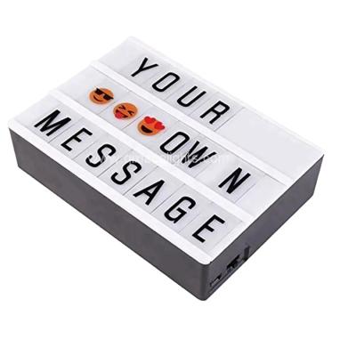 China Warm white Hot sell A6 Size Battery USB Power Light Up Message and Note Sign Color Changing Cinema Led Box Cinematic Letter Light Box for sale