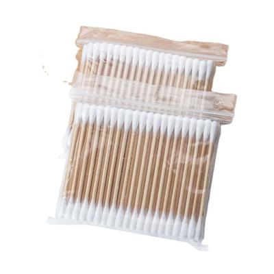 China 100 pieces PE sitck+cotton bamboo head bags health beauty pure cotton stick bamboo cotton pad for sale