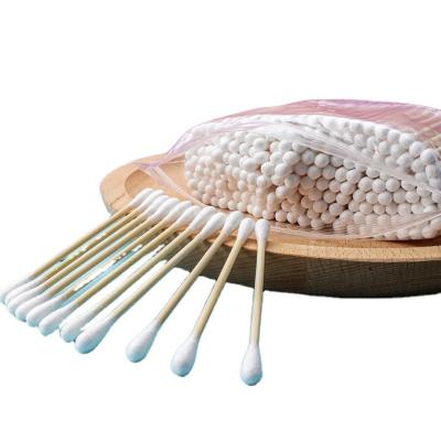 China FREE SAMPLES 200 pcs bamboo private label custom bamboo head sitck+cotton sticks cotton buds 200pcs ear swabs for sale