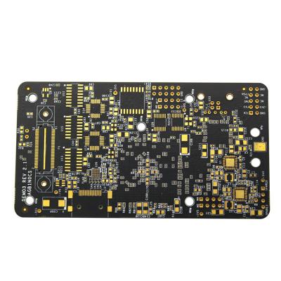 China Rigid Fast Turn Black Soldermask PCB 1.55mm Hard Gold Finger 30u