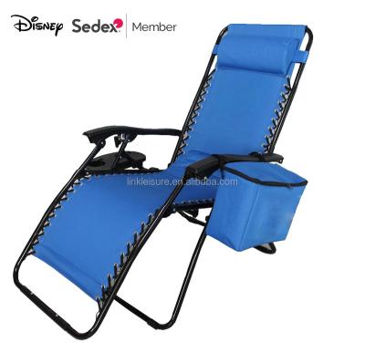 China Fishing Oversized Folding Chair Weightless Lounge Camping Beach Chair With Cooler Bag for sale