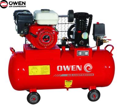 China Lubricated 50L Gasoline Belt Driven Industrial Air Compressor for sale