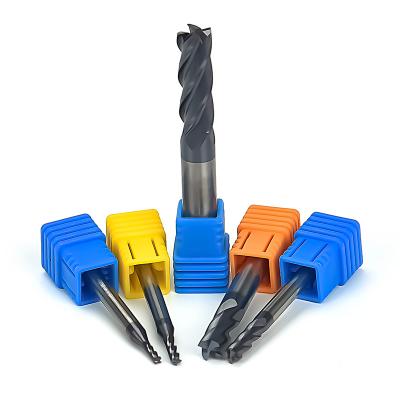 China High Performance Solid Carbide 4 Flute End Mills Of Cutting Factory Outlet CNC Cutting Tool 45hrc 55hrc 60hrc for sale