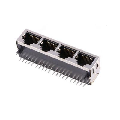 China High Quality Transformer RJ45 RJ45 1X4 Port PCB Magnetic Ethernet Jack Connector for sale