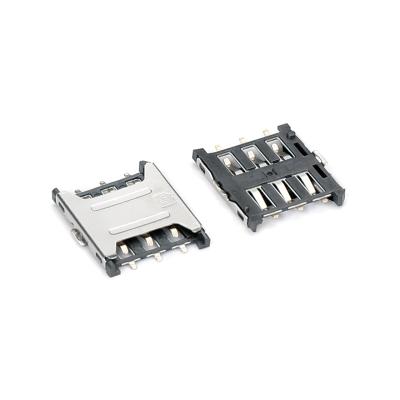 China Professional Manufacturer High Quality Micro SIM 6 Pin Card Socket Connector Hard Disk Drive for sale