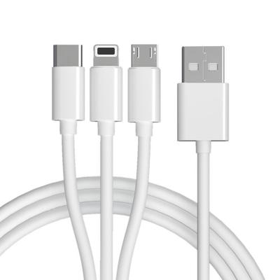 China Free sample 1M 3 in 1 braided data usb c charging cable for mobile phones charging for sale