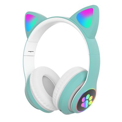 China LED Cat Ear Noise Cancelling wireless earbuds earphone With Mic Support headset headphones for sale