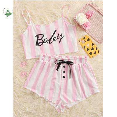 China QUICK DRY women's sexy pajamas set summer shorts sleepwear girls clothes comfortable home sleepwear set woman 2 pieces home wear sleepwear for sale