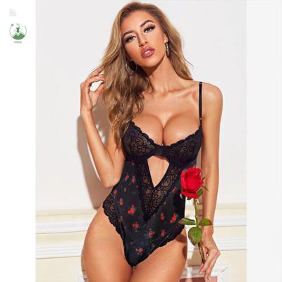 China Overall Mesh Fabric Lace Bodysuit Women Floral Print Sexy Body Backless For Women Jumpsuit Underwear Jumpsuits Bodies For Women for sale