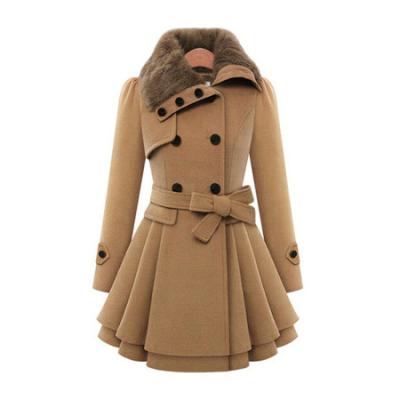 China High Quality Hot Selling Winter Breathable Custom Made Casual Coat Plus Size 5Xl Faux Fur Collar Wool Women's Anorak Coat Long for sale