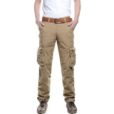 China New Fashion Solid Color Men's Outdoor Caisi Cargo Pants Breathable Casual Loose Oversized Straight Leg Multi-pocket Cool Pants With Pockets for sale