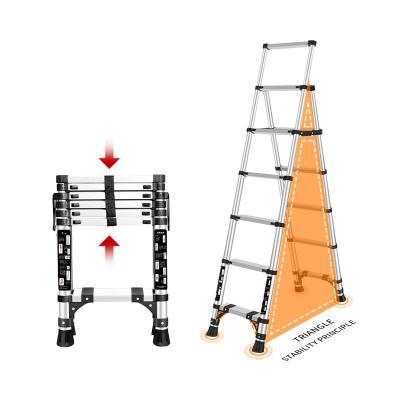 China Hot Selling Telescopic Ladders Multifunctional Herringbone Ladder Portable Retractable Aluminum Ladder for sale