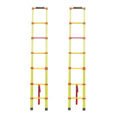 China Insulation Ladders Engineering Ladder Made Of Yellow Insulating Fiberglass Reinforced Plastic Retractable Straight Ladder for sale