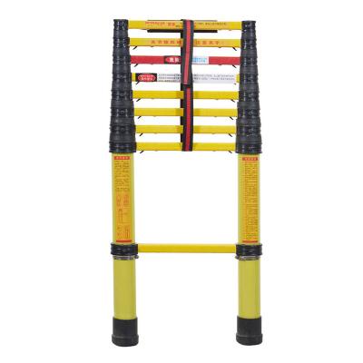 China Insulation Ladders Insulation Material Straight Ladder Insulation Yellow Fiberglass Reinforced Plastic Construction Straight Ladder for sale