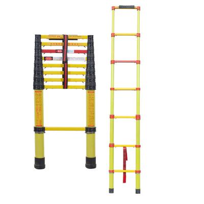 China Insulation Ladders Multifunctional Foldable Straight Construction Ladder Insulated Yellow FRP Construction Straight Ladder for sale