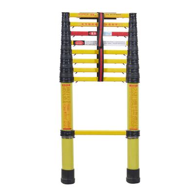 China Insulation Ladders Wholesale Engineering Ladder Yellow Fiberglass High Quality Foldable Construction Ladder for sale