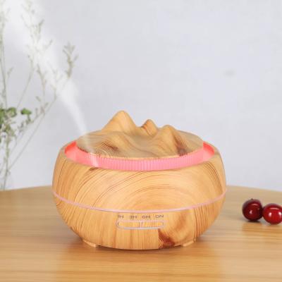 China Household Latest Creative Wood Grain 400ml Electric USB Aromatherapy Ultrasonic Aroma Diffuser With 7 Colors for sale