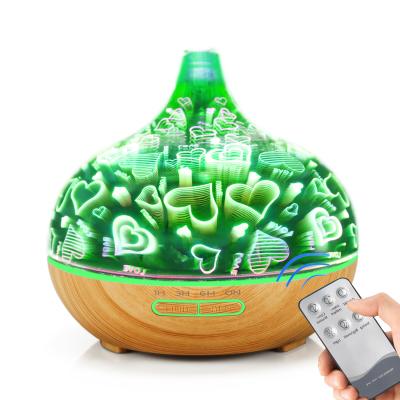 China Household High Quality Fireworks Ultrasonic Glass 3D Diffuser For Bedroom for sale